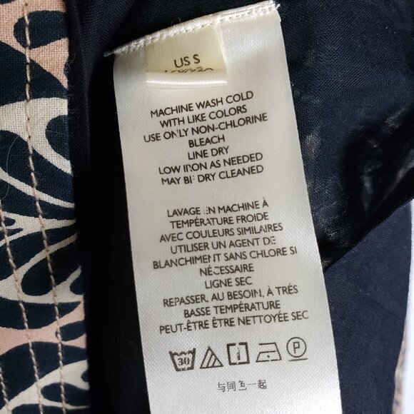 Free People Gia Shift Printed Mini Dress Bell Sleeve Lace-up 70s Bohemian size S - Picture 12 of 16